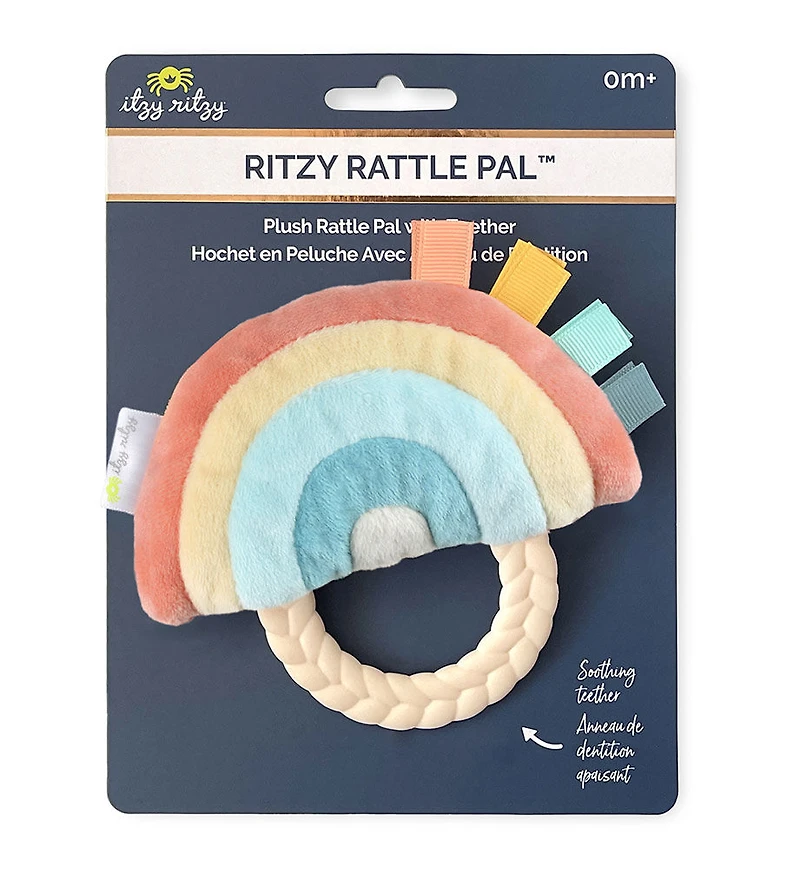 Ritzy Rattle Pal Plush Rainbow W/Teether