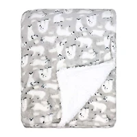 Jesse & Lulu Lounge Blanket with Sleep Mask: Grey Polar Bear