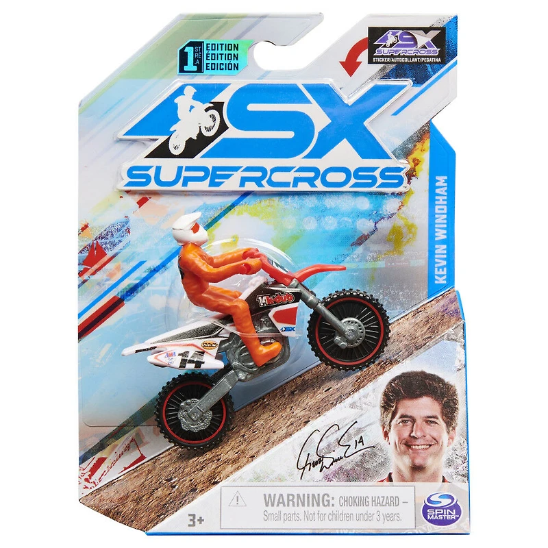 Supercross, Authentic Kevin Windham 1:24 Scale Die-Cast Motorcycle with Rider Figure, for Kids and Collectors