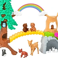 Barbie Wilderness Guide Interactive Playset with Barbie Doll (12-in/30.40-cm), Outdoor Tree, Bridge, Overhead Rainbow, 10 Animals & More