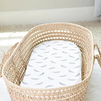 Kushies Flannel Bassinet Sheet - Grey Feather