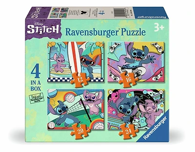 Children's Puzzle Disney Stitch - 12 + 16 + 20 + 24 Pieces Puzzle