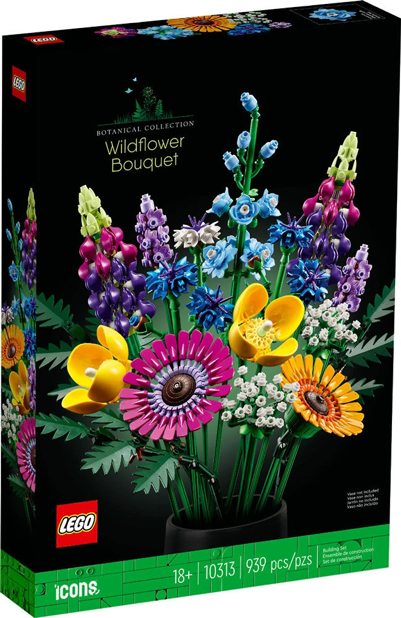 LEGO Icons Wildflower Bouquet 10313 Building Set for Adults; A Wildflower Gift and an Immersive Project for Adults (939 Pieces)