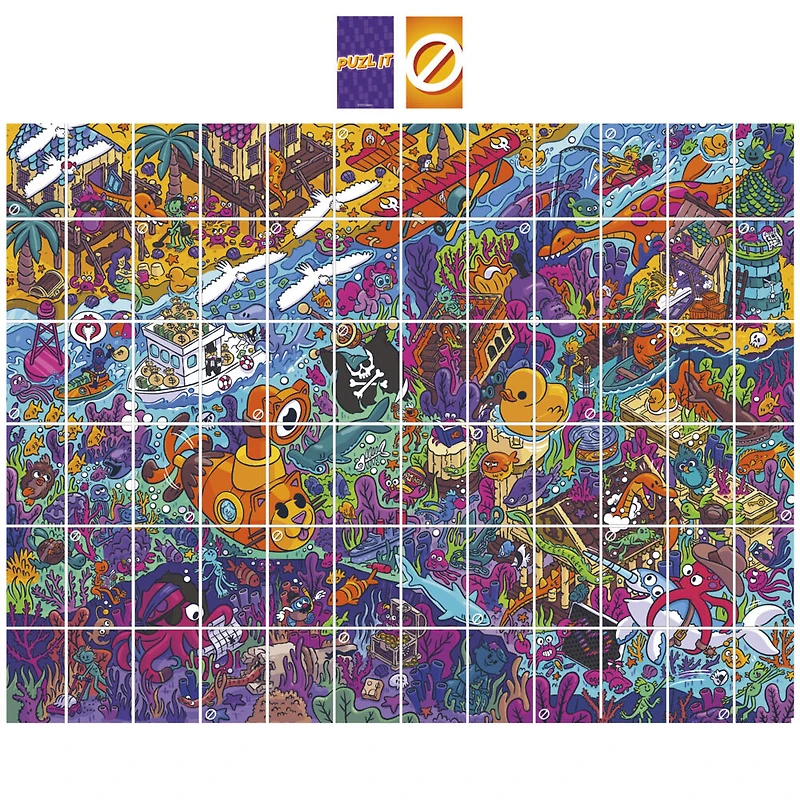 Jeu Puzl It : Aventure aquatique, le casse-tête compétitif, jeu familial pour 2 à 6 joueurs, jeu de cartes pour enfants