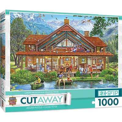 1000PC EZgrip Cut-Away "Camping Lodge" De Plus Grandes Pièces 1000 Pièces Casse-Tête