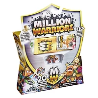 Million Warriors, Coffret de 20 figurines à collectionner, 1 lanceur, Affiche de collection, 1 guerrier rare inclus dans chaque coffret (plusieurs modèles disponibles)