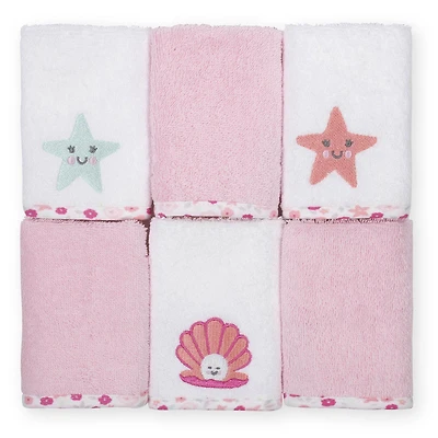Koala Baby 6-Pack Washcloths, Pink Sea Creature