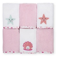 Koala Baby 6-Pack Washcloths, Pink Sea Creature