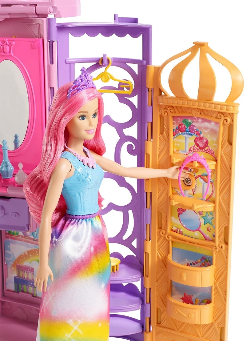 Barbie – Dreamtopia – Château pliable et poupée