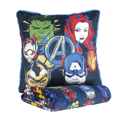 Marvel Avengers 2 Piece Throw and Cushion Set