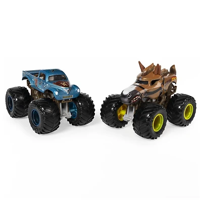 Monster Jam, Monster trucks Horse Power vs Whiplash officiels qui changent de couleur en métal moulé, échelle 1:64