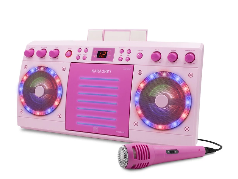 iKARAOKE - Système de karaoké CD+G avec Bluetooth, Rose