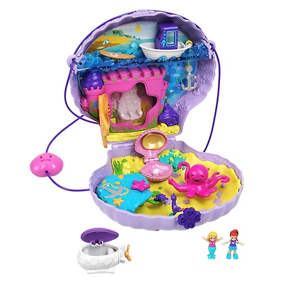 Polly Pocket - ​Coffret de jeu Compact la Sacoche Coquillage Magique