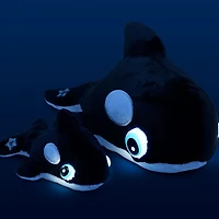 NightBuddies and BabyBuddies Set of 15" and 5" Plush Orca Black Light-Up Eyes