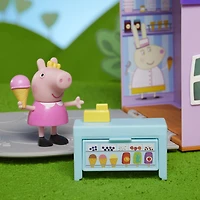 Peppa Pig Peppa's Club Peppa's Ice Cream Shop Preschool Playset Toy, Includes 1 Figure, 4 Accessories, Carry Handle
