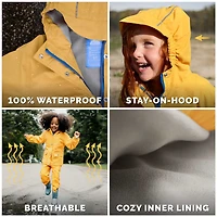 Kids Fleece Lined Rain Jackets | White Tulip
