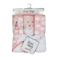 Baby Mode Signature Pink Llama Hooded Towel- Set of 3