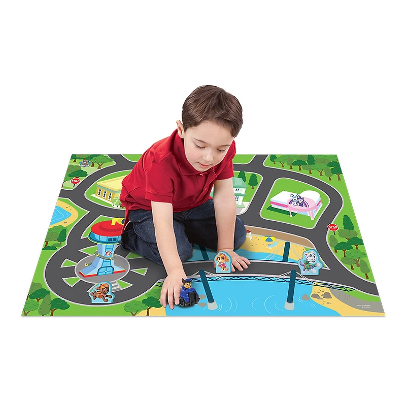 Paw Patrol Imaginmat Around Town With 1 Vehicle & 3 Characters