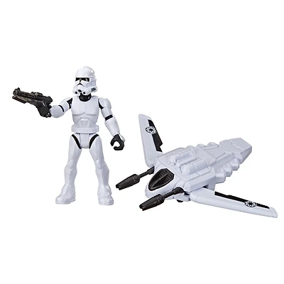 Star Wars Mission Fleet, Clone Trooper Arena Rescue, classe équipement, figurine de 6 cm avec véhicule