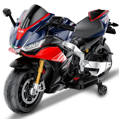 KIDSVIP Moto améliorée sous licence Aprilia RSV4 12 V avec roues en caoutchouc