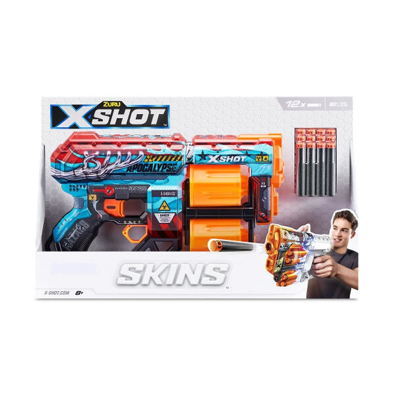 X-Shot Skins Dread Dart Blaster - Apocalypse (12 fléchettes) par ZURU