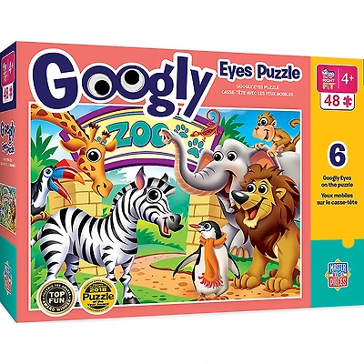 Googly Eye Right Fit - Zoo Animals 48 Piece Jigsaw Puzzle