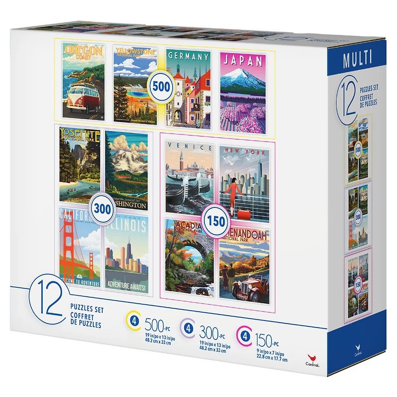 Family 12-Pack of Jigsaw Puzzles, Travel