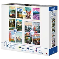 Family 12-Pack of Jigsaw Puzzles, Travel