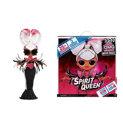 Poupée-mannequin LOL Surprise OMG Movie Magic, Spirit Queen, avec 25 surprises incluant 2 tenues tendance, lunettes 3D, accessoires de cinéma et jouet réutilisable