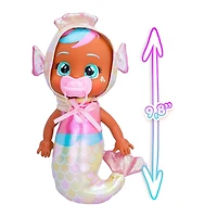 Cry Babies Tiny Cuddles - Sirènes Adella - Poupée bébé de 9 po | Pyjama métallique avec queue de sirène