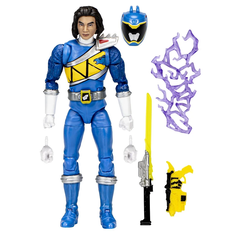 Power Rangers Lightning Collection, figurine Ranger bleu Dino Charge de 15 cm