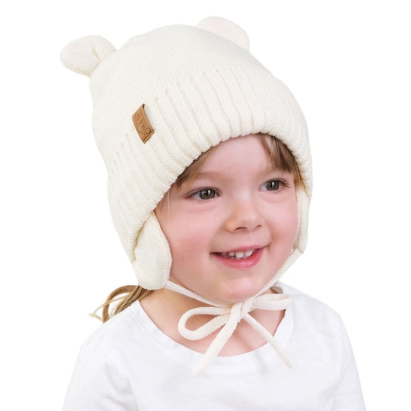 Chapeaux Tricotés Ours pour Enfants | Crème Vanille