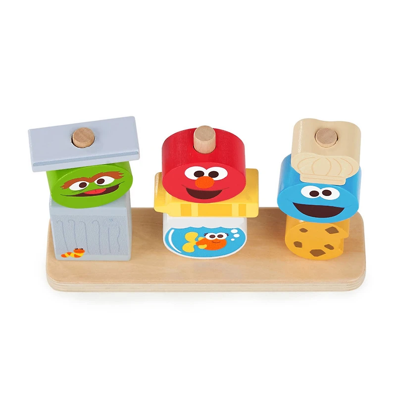 Mix & Match Sesame Street Friends Wooden Stacking Toy