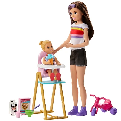 Barbie Skipper Babysitters Inc. Playset with Skipper Doll, Feeding Toddler Doll and More