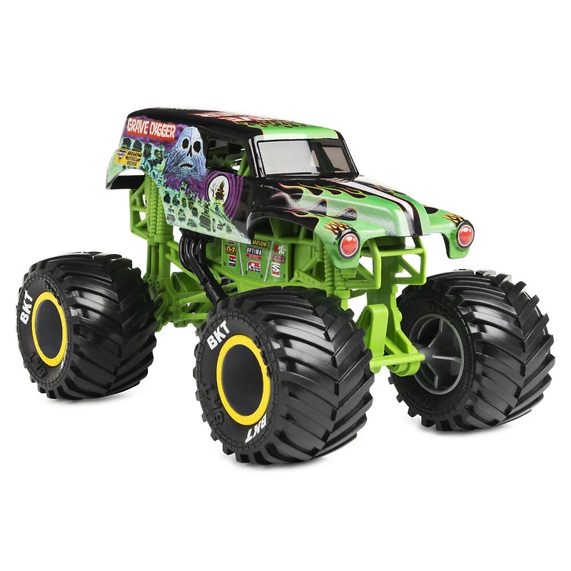 Monster Jam, Monster truck officiel en métal moulé Grave Digger Breaking World Records, échelle 1:24