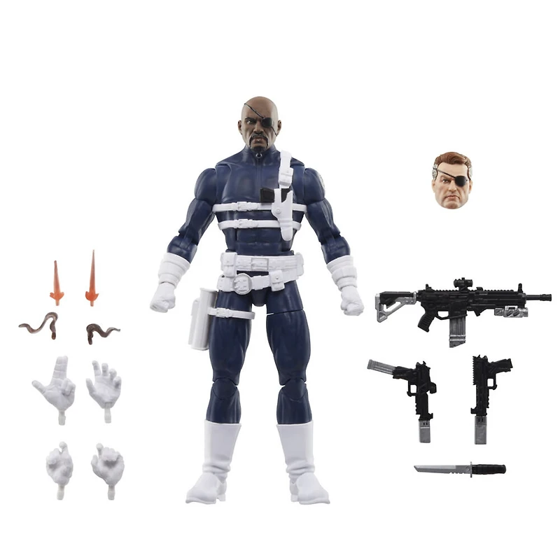Marvel Legends Series S.H.I.E.L.D. Nick Fury Jr., Sharon Carter, and Dum Dum Dugan Action Figures