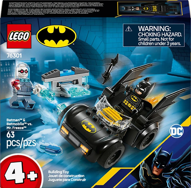 LEGO DC Batman & Batmobile vs. Mr. Freeze Toy Building Set - Superhero Batman Toy for Preschool Kids - 76301