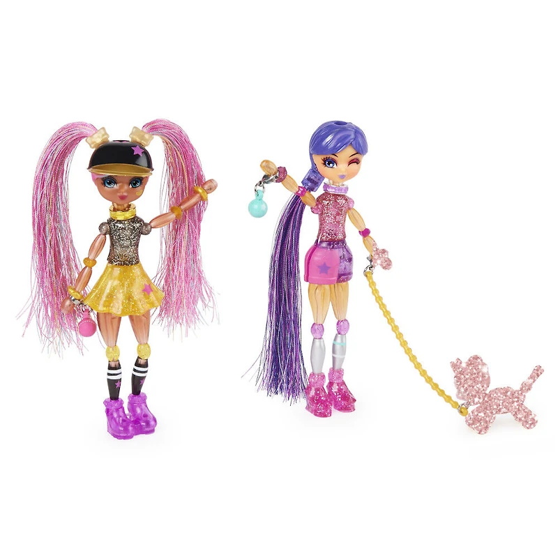 Twisty Girlz, Pack de 2 Meilleures amies pour la vie, Poupées à transformer en bracelets à collectionner avec Twisty Petz mystère