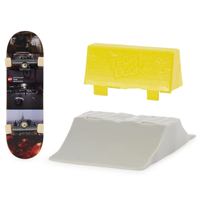Tech Deck, Street Hits, Hopps Skateboards Fingerboard with Jersey Barrier Obstacle