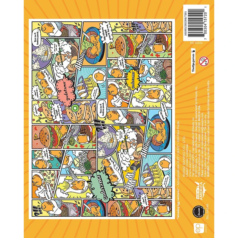 USAopoly Gudetama "Amazing Egg-Ventures" 1000 Piece Puzzle - English Edition