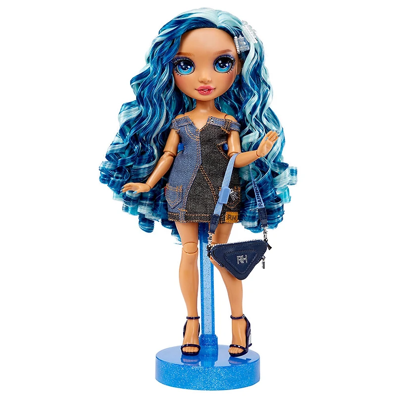 Rainbow High Fantastic Fashion Skyler Bradshaw - Poupée-mannequin bleue de 11 po (28 cm) et jouet