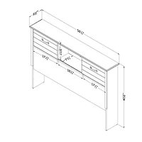 Ulysses Bookcase Headboard with Storage and Sliding Doors- Blueberry