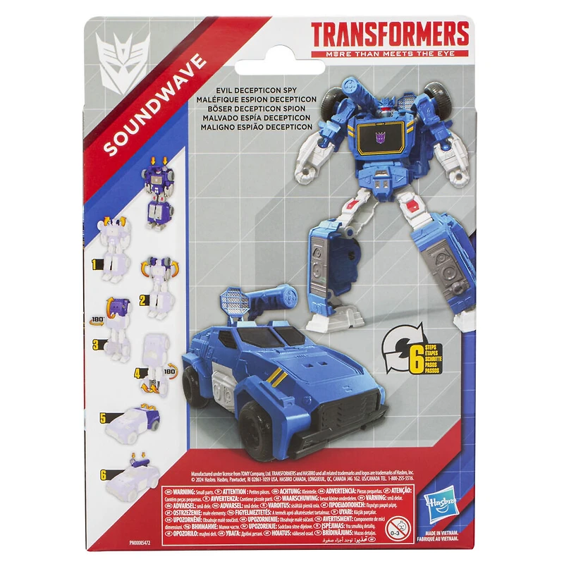 Transformers Authentics, figurine articulée Alpha Soundwave de 17,5 cm, robot pour enfants, à partir de 6 ans