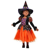 Costume de sorcière araignée orange taille très petit (2-4)