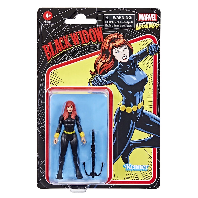 Hasbro Marvel Legends Series Retro 375 Collection, figurine Black Widow de 9,5 cm, 1 accessoire
