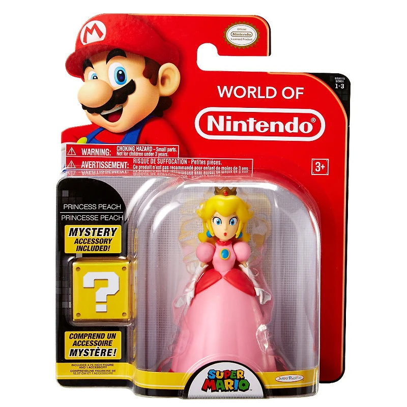 Figurines du Monde de Nintendo de 4 pouces - Princesse Peach avec une couronne