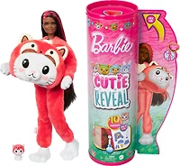 Barbie Cutie Reveal Costume-Themed Series Doll & Accessories with 10 Surprises, Kitten as Red Panda