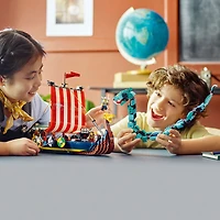 LEGO Creator 3-en-1 Le bateau viking et le serpent de Midgard 31132 Ensemble de construction (1 192 pièces)