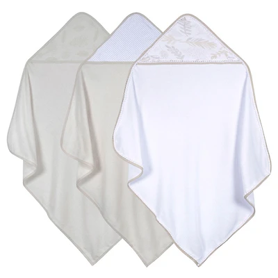 Just Born - 3 Pack Hooded Towel - Natural Leave