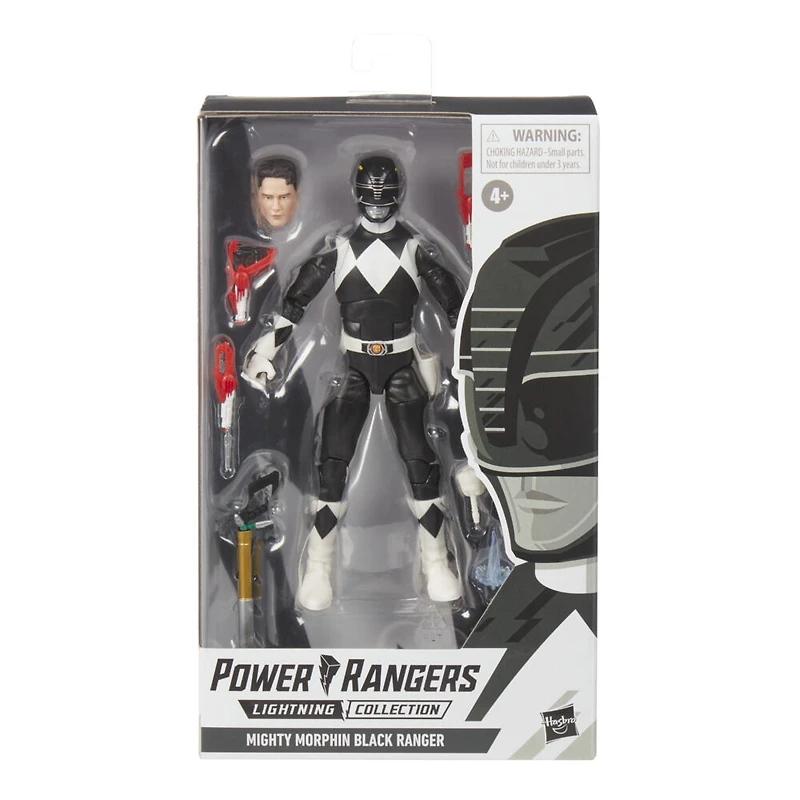 Power Rangers Lightning Collection, Mighty Morphin Power Ranger, Ranger Noir, figurine premium de 15 cm de collection avec accessoires